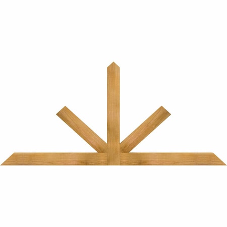 Ekena Millwork Saratoga Rough Sawn Timber Gable Bracket, Western Red Cedar, 72"W x 33"H x 2"D x 4"F, 11/12 Pitch GBW072X33X0204SAR00RWR